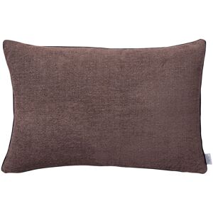 Alexandre Turpault Housse de coussin en lin et velour prune 40x60