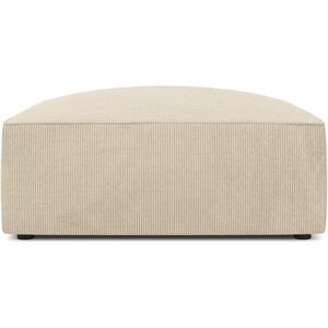 Micadoni Home Pouf 1 place en tissu velours côtele beige clair