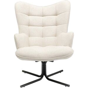 Kare Design Fauteuil pivotant creme et acier