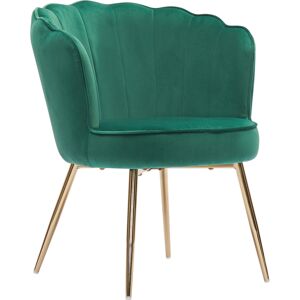 Baita Fauteuil en velours vert sapin avec pieds dore