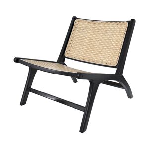 Rendez-Vous Deco Fauteuil en teck noir et tressage cannage en rotin