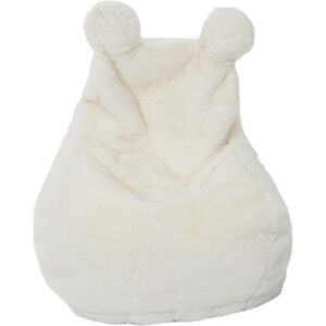 Toilinux Fauteuil pour enfant en forme de poire en fausse fourrure blanc