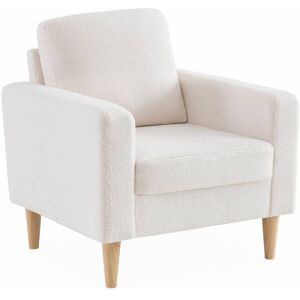 sweeek Fauteuil scandinave a bouclettes blanches