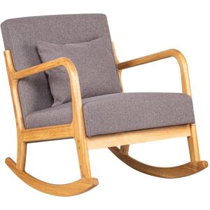 Nordlys Rocking chair en bois massif et tissu gris