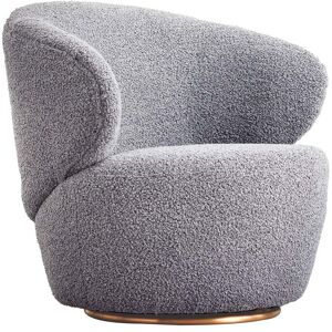 Oviala Fauteuil cosy en bouclette gris