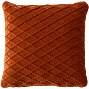 Hoii Coussin orange en velours 45x45 cm avec motif