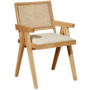 Robin des Bois Fauteuil en cannage et lin naturel