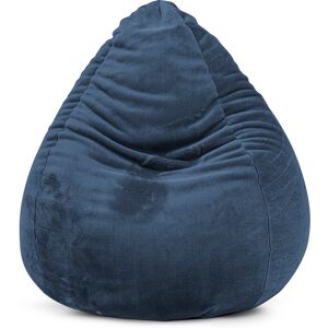 Sitting Point Pouf poire XL d'interieur fourrure douce bleu 70x110cm