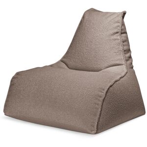 Sitting Point Pouf d'interieur avec dossier fourrure douce taupe 70x80x70cm