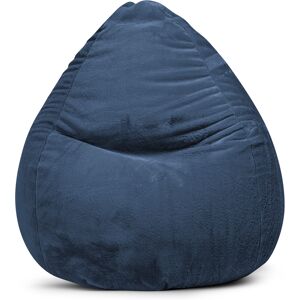 Sitting Point Pouf poire XXL d'interieur fourrure douce bleu 80x130cm