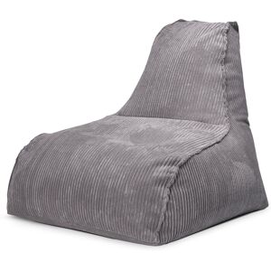 Sitting Point Pouf velours grosse cote avec dossier gris anthracite 70x80x70cm