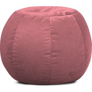 Sitting Point Pouf rond confort aspect velours vieux rose 75x50cm