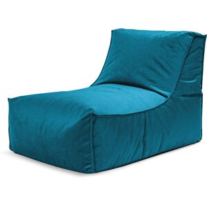 Sitting Point Pouf d'interieur avec dossier aspect velours petrole 65x100x65cm