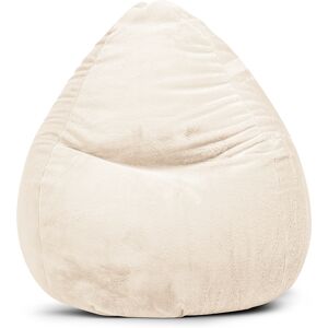 Sitting Point Pouf poire XXL d'interieur fourrure douce beige 80x130cm