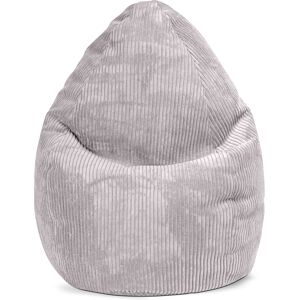 Sitting Point Pouf poire XL d'interieur velours grosse cote gris clair 70x110cm