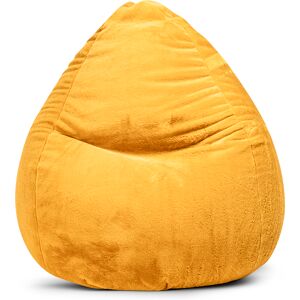 Sitting Point Pouf poire XXL d'interieur fourrure douce moutarde 80x130cm