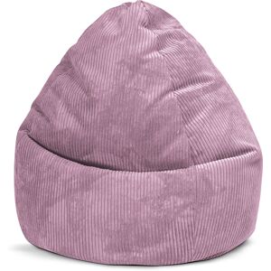 Sitting Point Pouf poire XXL d'interieur velours grosse cote mauve 80x130cm