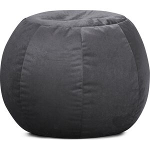 Sitting Point Pouf rond confort aspect velours anthracite 75x50cm