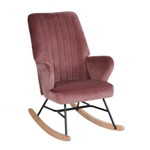 Urban Meuble Fauteuil a bascule rocking chair tissu rose