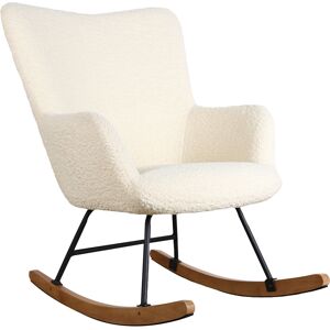 Happy Garden Fauteuil a bascule en tissu bouclette beige