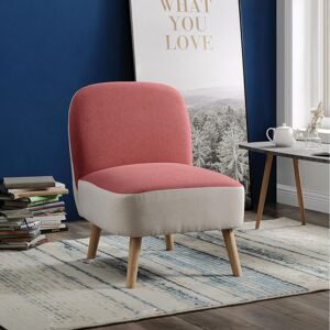 Vivabita Fauteuil scandinave en tissu bicolore