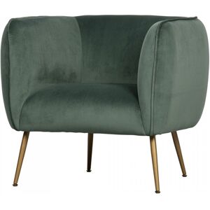 WOOOD Fauteuil club confortable en velours, chaise vert