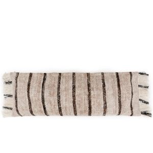 Bazar Bizar Coussin en coton blanc noir 35x100