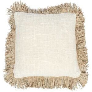 Bazar Bizar Coussin en coton et raphia naturel blanc 40x40