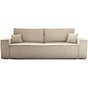 Best Mobilier Canape droit convertible 3 places en velours côtele beige