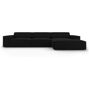 Micadoni Home Canape d'angle 4 places en velours noir