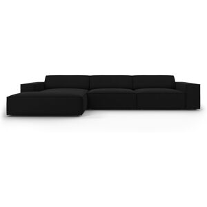 Micadoni Home Canape d'angle 4 places en velours noir