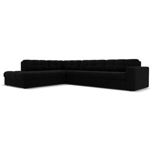 Micadoni Home Canape d'angle 5 places en velours noir