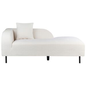 Beliani Chaise longue côte gauche en tissu boucle blanc