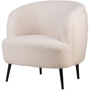 Nordlys Fauteuil de salon en metal et bouclettes blanches