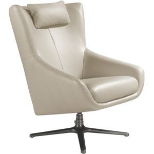 Angel Cerda Fauteuil pivotant en cuir gris taupe