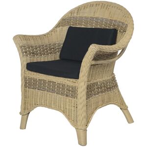 Rotin Design Fauteuil de salon en rotin vintage marron