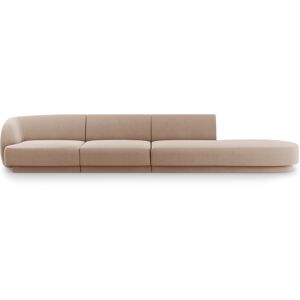 Micadoni Home Canape droit 4 places en tissu velours cappuccino