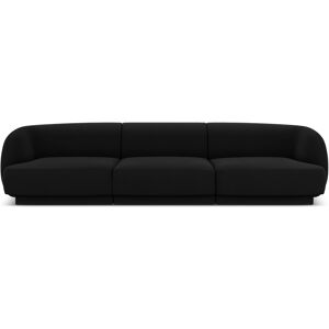 Micadoni Home Canape 3 places en tissu velours noir