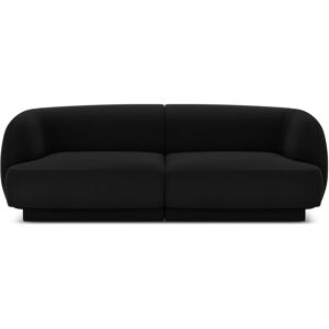 Micadoni Home Canape 2 places en tissu velours noir