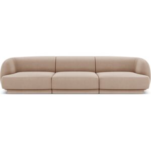 Micadoni Home Canape 3 places en tissu velours cappuccino