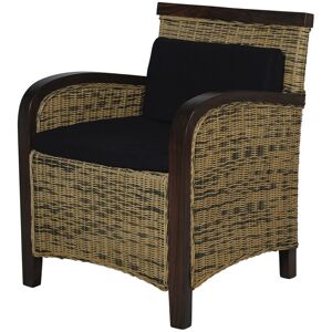 Rotin Design Fauteuil club en osier vintage marron