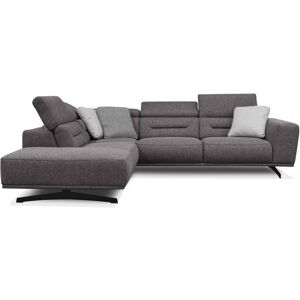 Courtois Laville Canape d'angle gauche 5 places tissu gris fonce