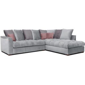 Courtois Laville Canape d'angle droit 5 places tissu gris