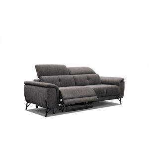 Courtois Laville Canape 3 places avec un relax electrique a gauche tissu gris fonce