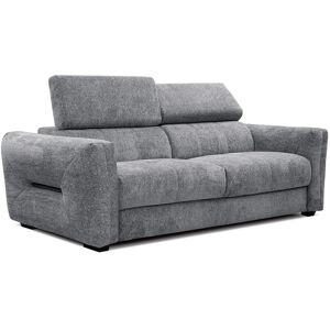 Courtois Laville Canape droit XXL 3 places tissu gris moyen