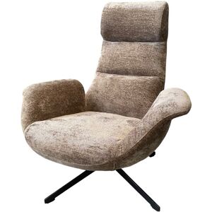 Mathi Design Fauteuil rotatif en velours marron