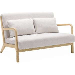 sweeek Banquette bois et tissu bouclette