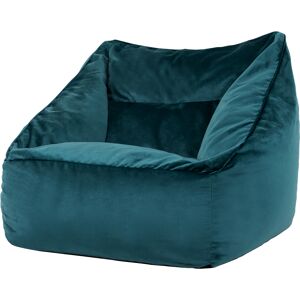 Icon Pouf fauteuil velours bleu canard