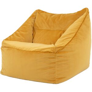 Icon Pouf fauteuil velours jaune ocre