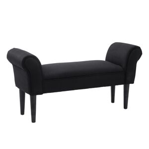 Homcom Banc banquette design contemporain accoudoirs courbes noir